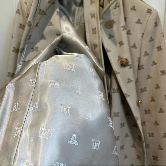 SOLD! MAX MARA FULL LOGO TRENCH COAT SIZE: US6 IT40 NEW WITH TAG FALL/WINTER - Picture 16 of 16